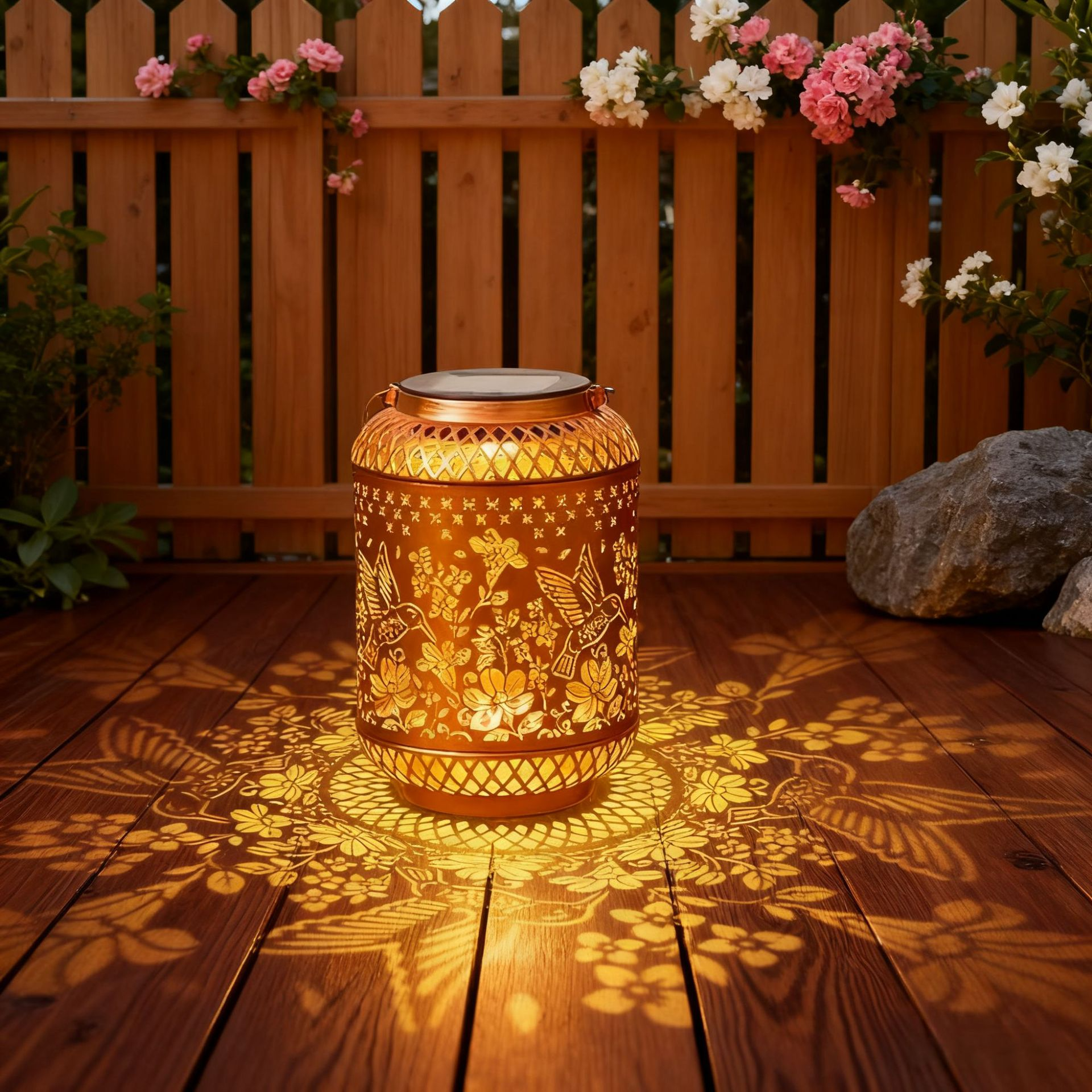 Solar Hummingbird Lantern Outdoor Hanging Light