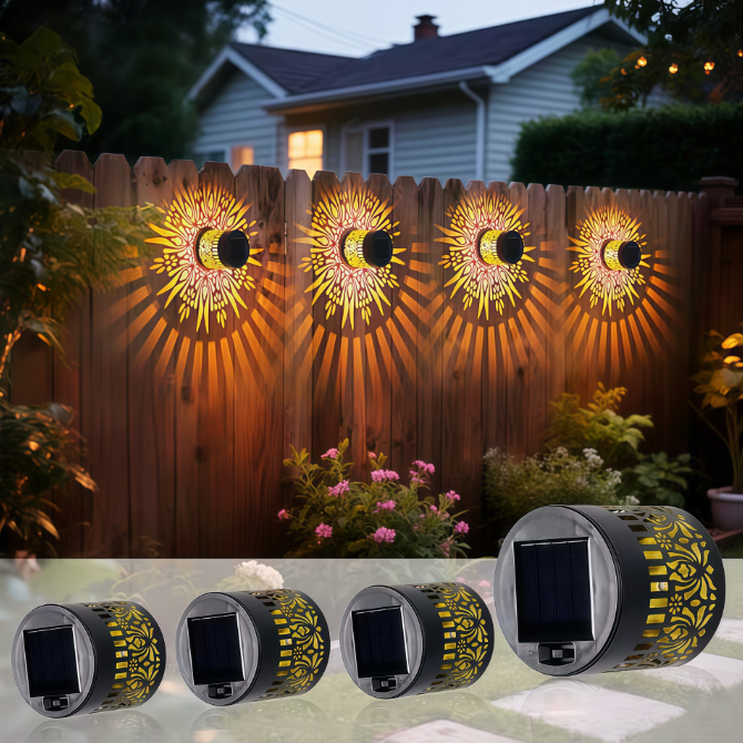 Solar Sunflower Wall Light Outdoor Garden Decorative Landscape Lamp
