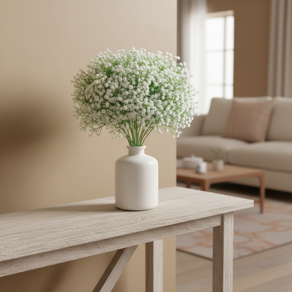 Lifelike White Gypsophila Faux Blooms for Bridal Hand Bouquets