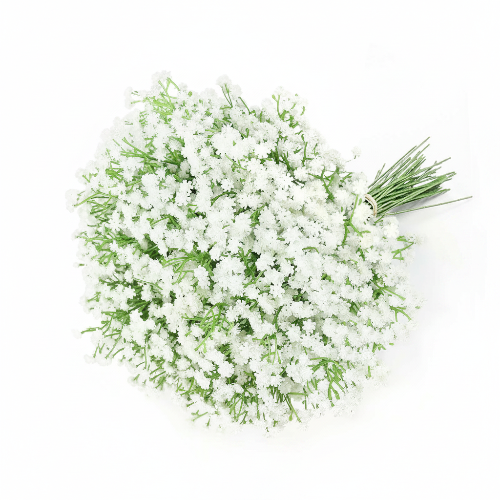 Lifelike White Gypsophila Faux Blooms for Bridal Hand Bouquets