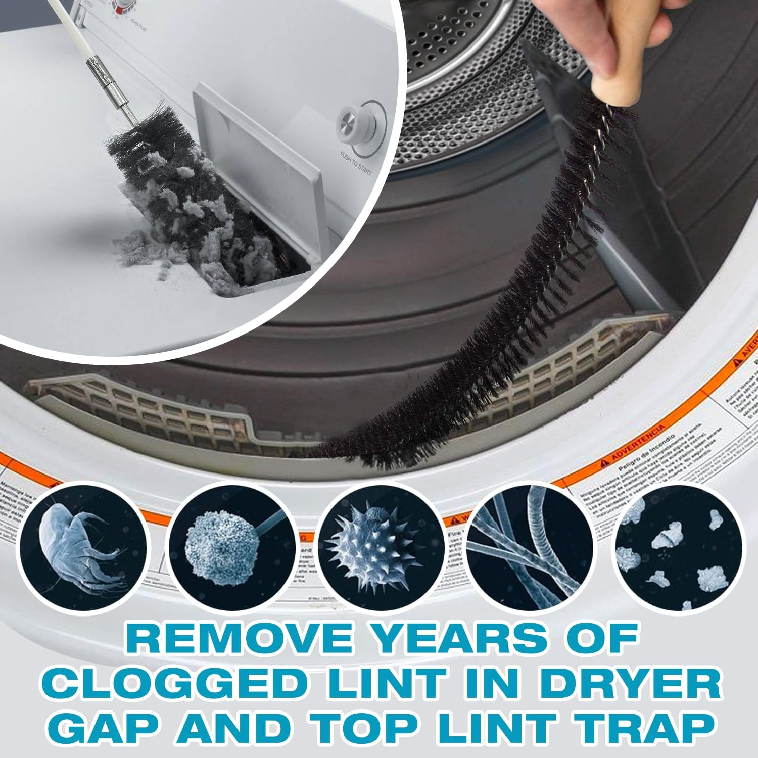 Dryer Vent Cleaner Kit for Vacuum, Lint Remover Brush for Dryer Vent Cleaning