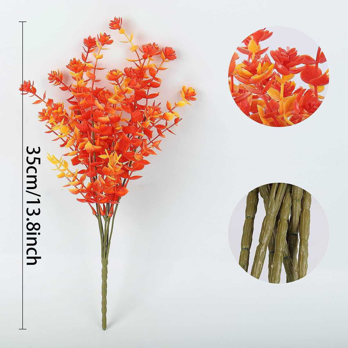 Artificial Autumn Eucalyptus & Camellia Plant for Home and Outdoor Decor