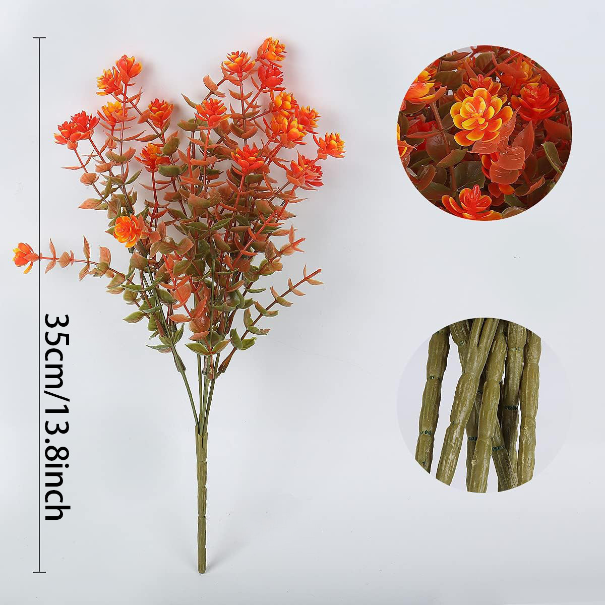 Artificial Autumn Eucalyptus & Camellia Plant for Home and Outdoor Decor