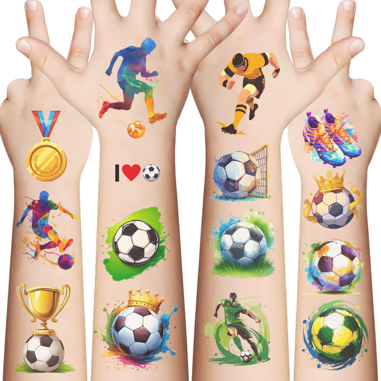 2026 World Cup Waterproof Soccer Tattoo Stickers for Face & Body