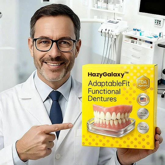 Adaptable Fit Denture Kit – Functional Denture Set with Denture Cleaner, Comfortable Fit, Daily Denture Care Solution