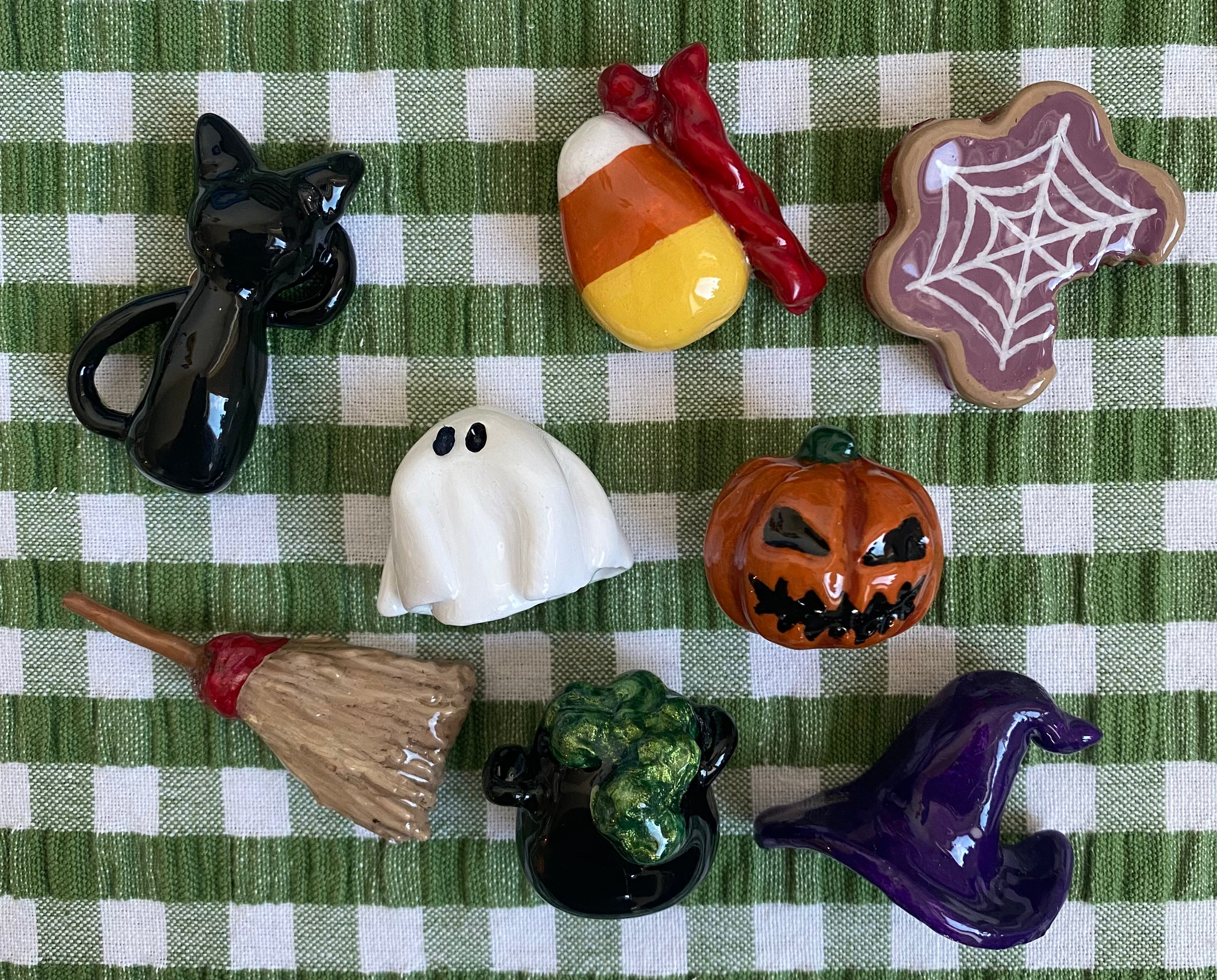 Halloween Ceramic Ghost & Pumpkin Wall Clock