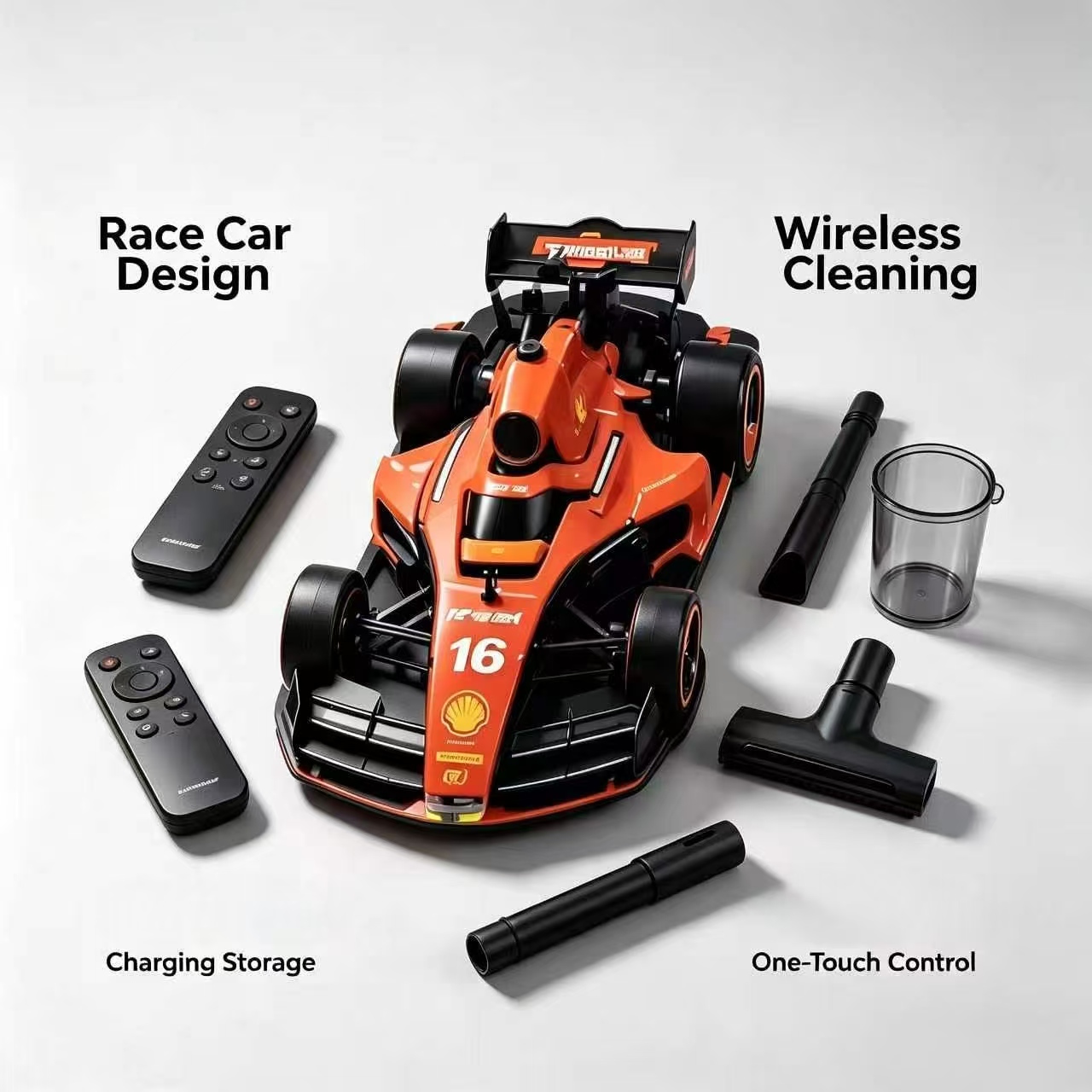 RaceVac Racing Robo Vac – Formula Race Car Remote Control Vacuum Cleaner