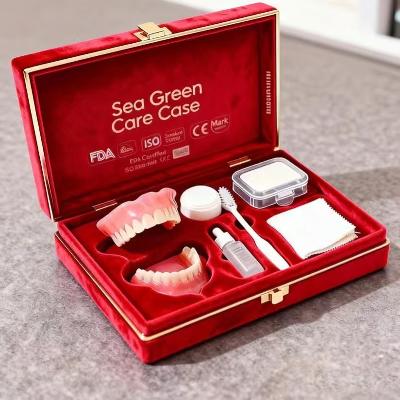 Premium Denture Care Kit – Denture Cleaning & Storage Set with Cleaning Tools, Portable Denture Maintenance Case for Daily Care