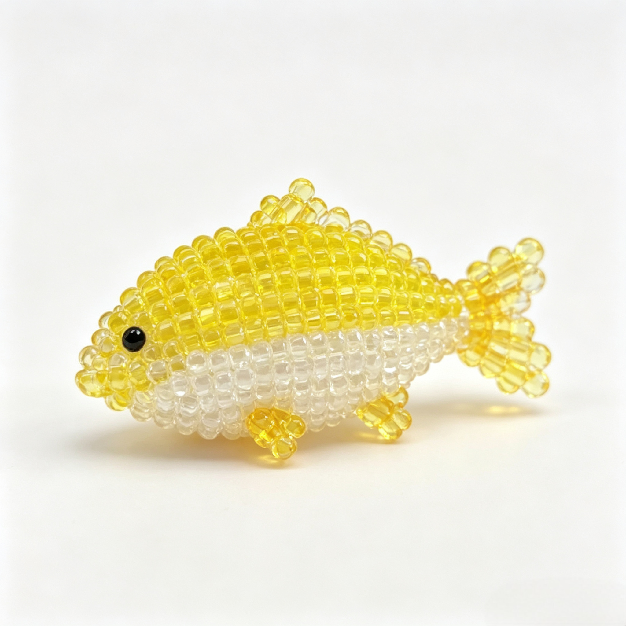 Cute 3D Gradient Beaded Fish DIY Pattern – Printable Seed Bead Tutorial, Small Fish Charm & Brooch Making Guide for Beading Lovers