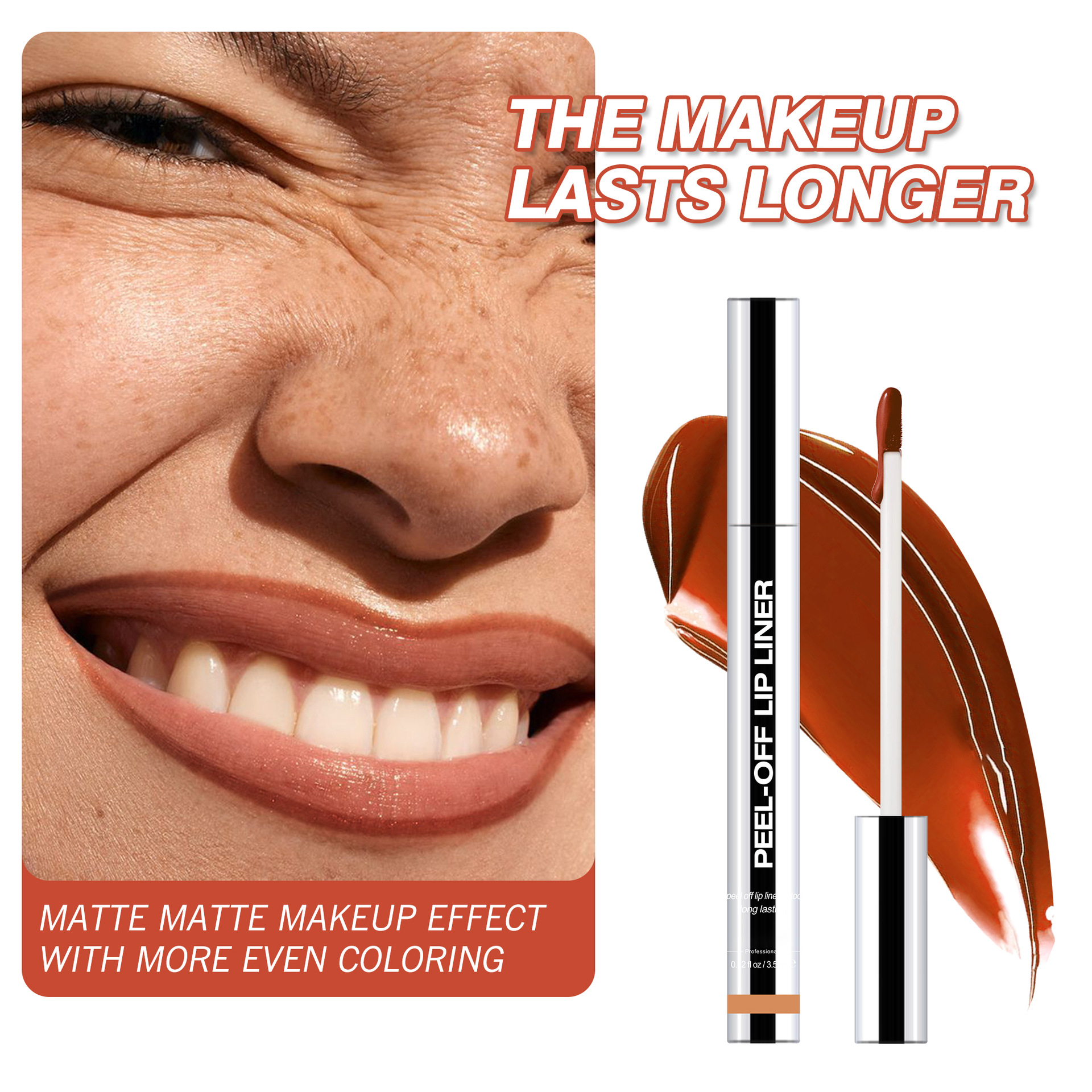 Long Lasting Peel‑Off Lip Liner, Matte Waterproof Lip Makeup