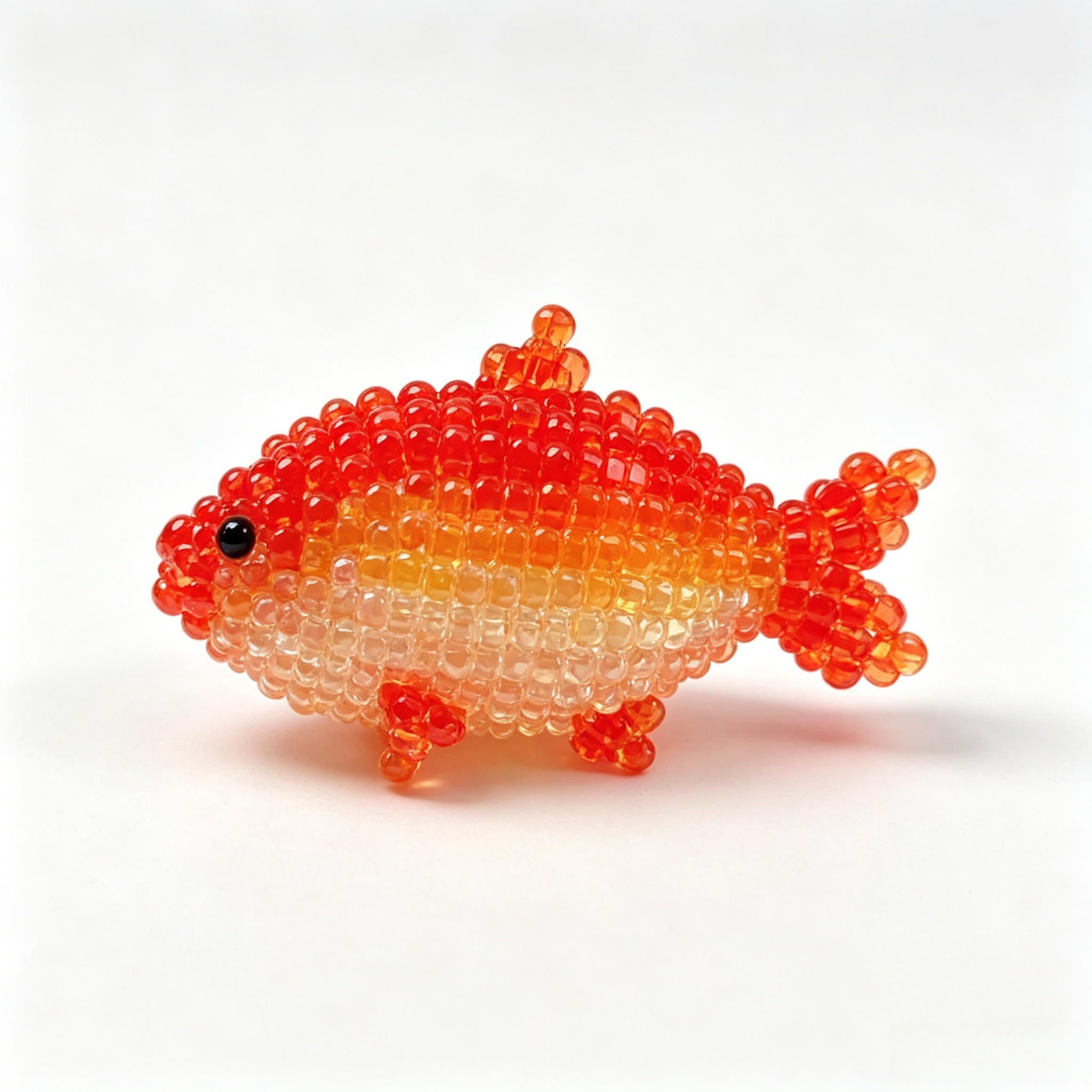 Cute 3D Gradient Beaded Fish DIY Pattern – Printable Seed Bead Tutorial, Small Fish Charm & Brooch Making Guide for Beading Lovers