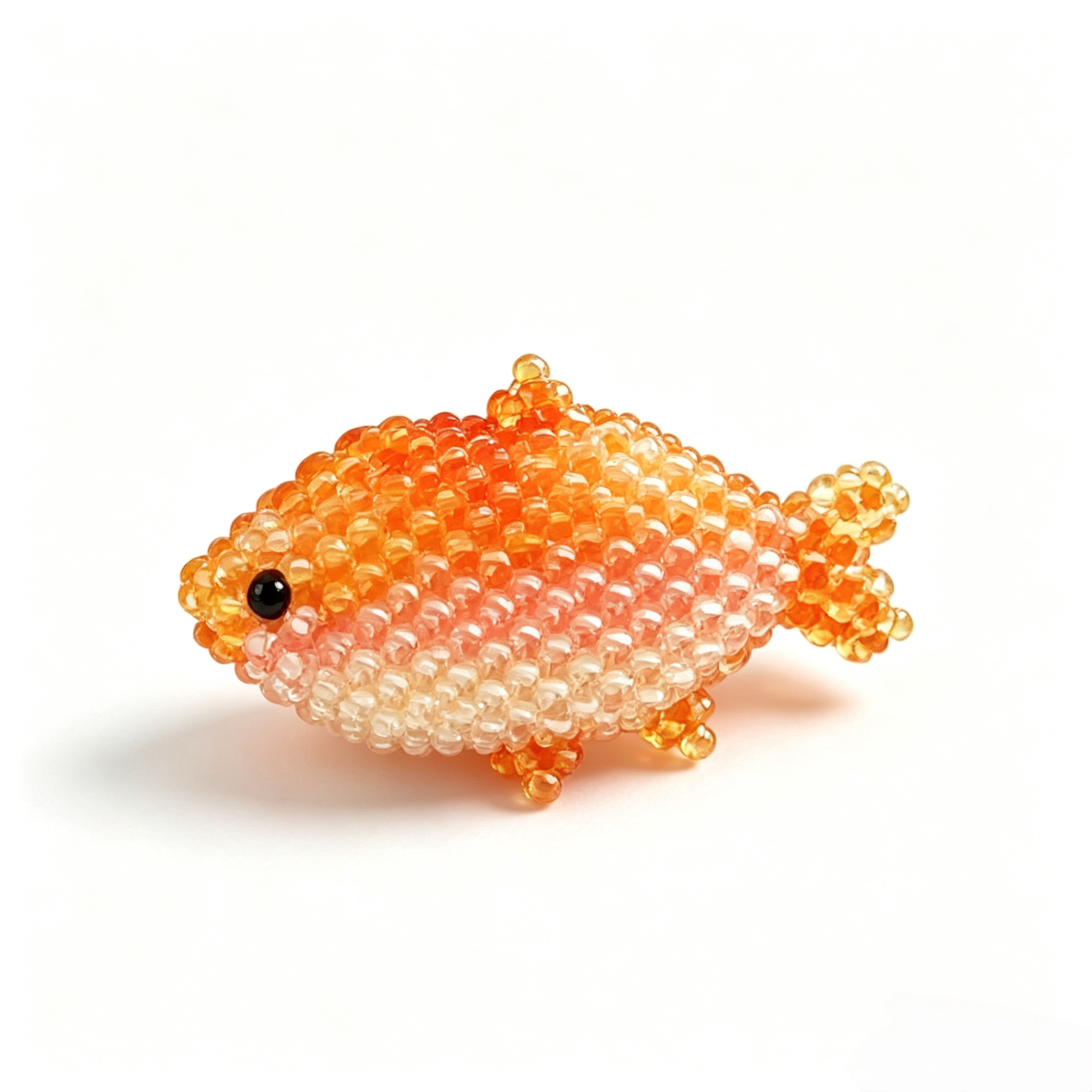 Cute 3D Gradient Beaded Fish DIY Pattern – Printable Seed Bead Tutorial, Small Fish Charm & Brooch Making Guide for Beading Lovers