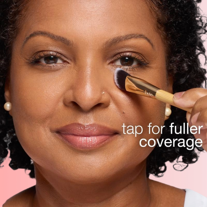 Rose Gold Compact Powder with Mirror, Matte Setting Powder Free Makeup Brush