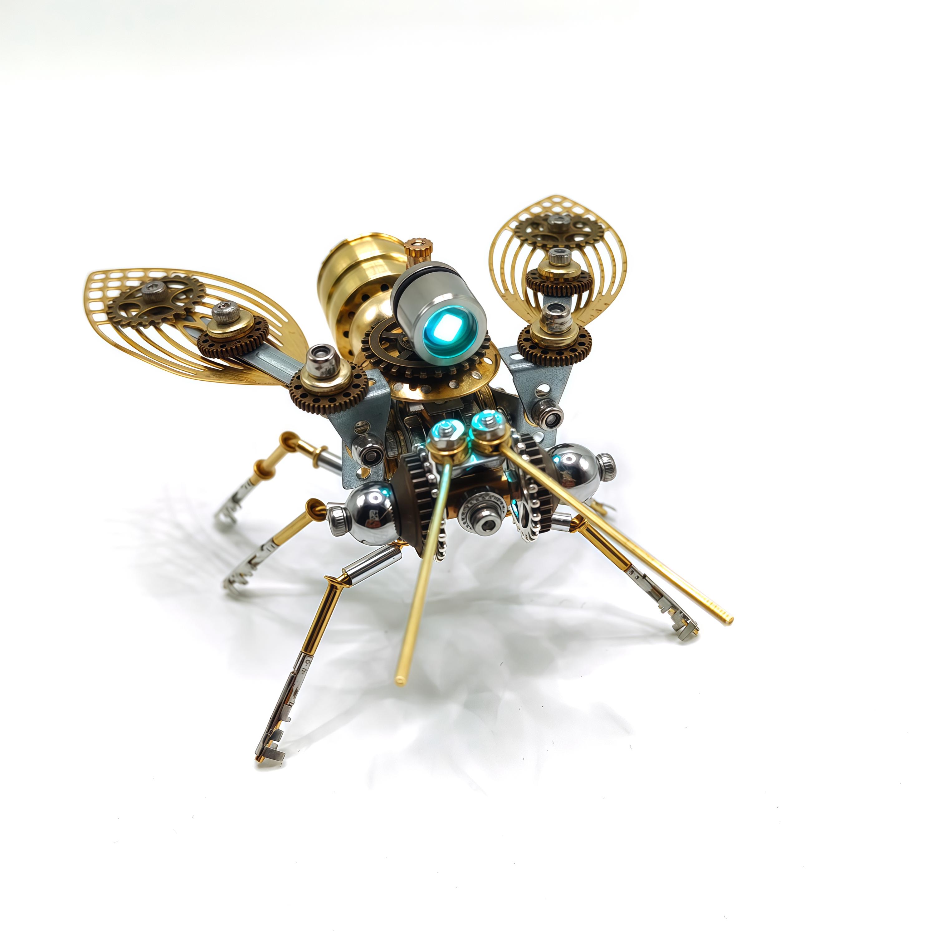 Steampunk Mechanical Cicada Metal Assembly Kit | Handmade Gear Insect Sculpture