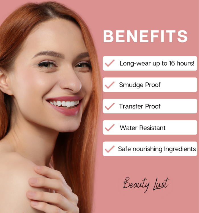 Long Lasting Liquid Lip Liner, Waterproof Non‑Transfer Matte Lip Makeup