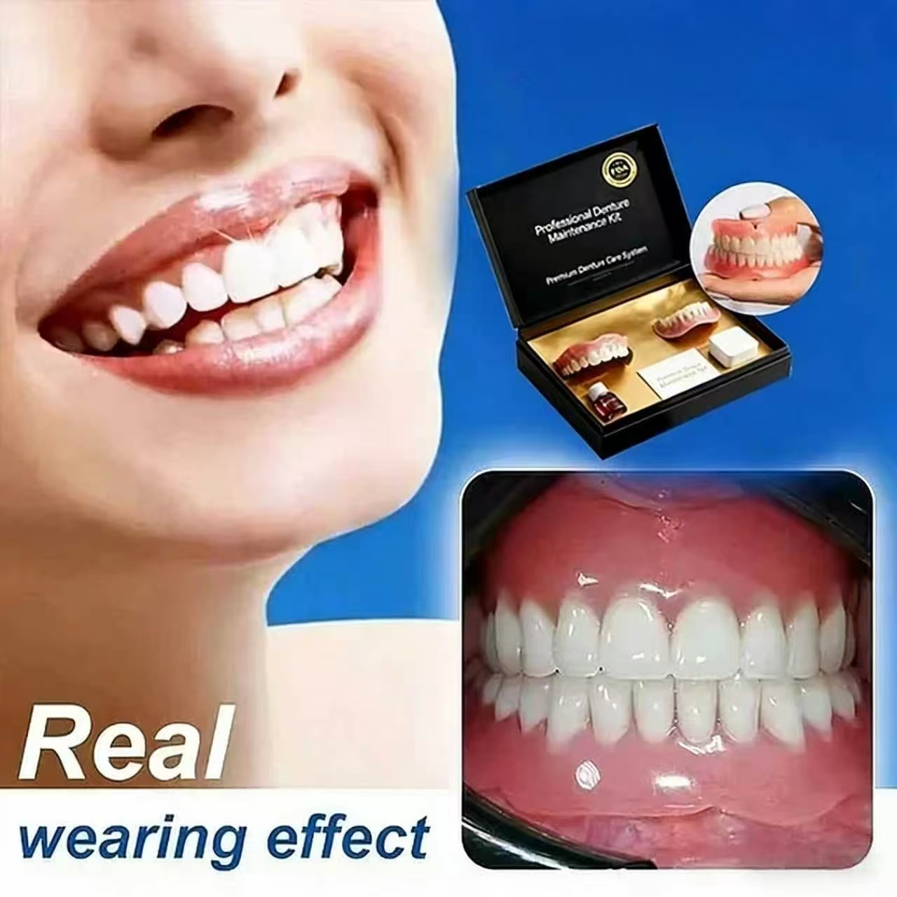 Professional Denture Maintenance Kit – Denture Care System for Daily Cleaning, Storage & Denture Maintenance