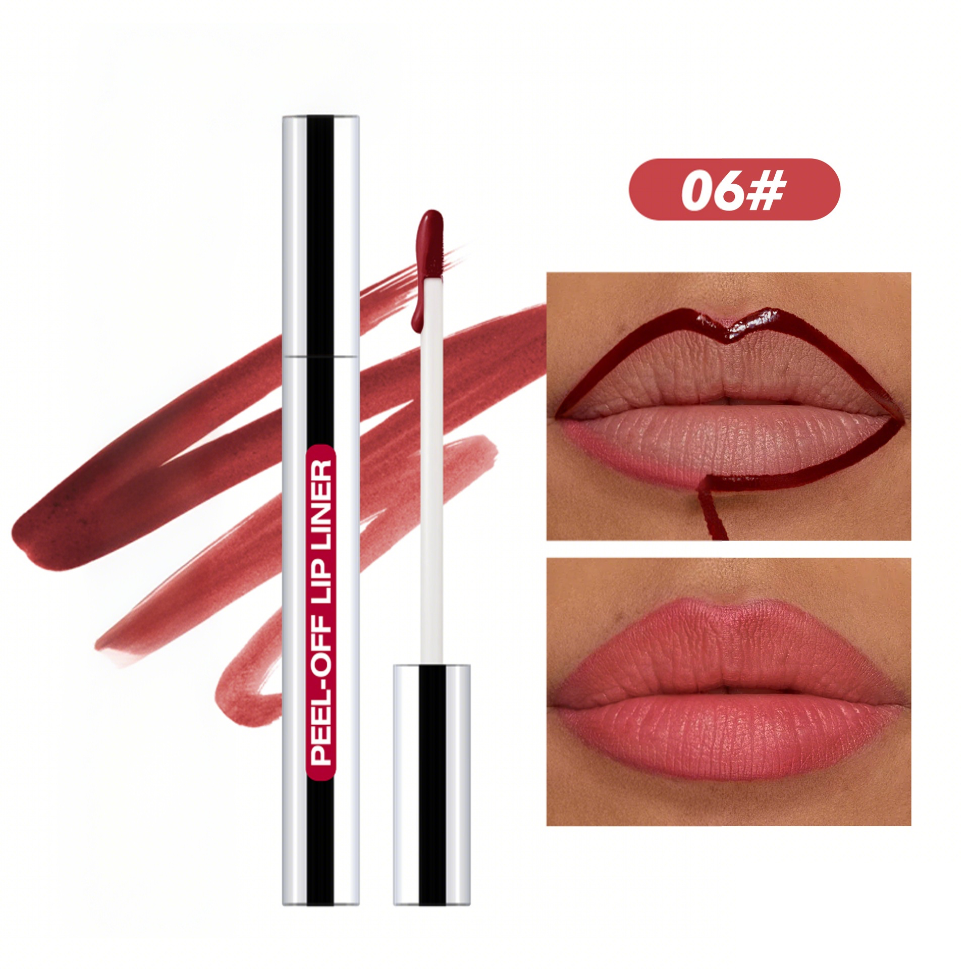 Long Lasting Peel‑Off Lip Liner, Matte Waterproof Lip Makeup