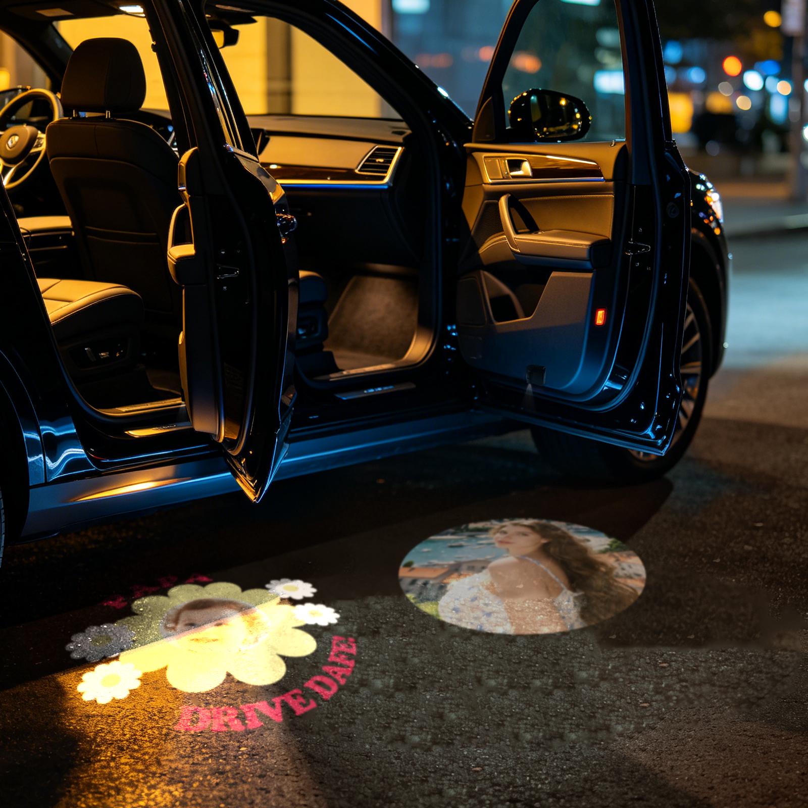 Custom Car Door Projector Lights – Personalized Logo, Photo & Text Welcome Lights