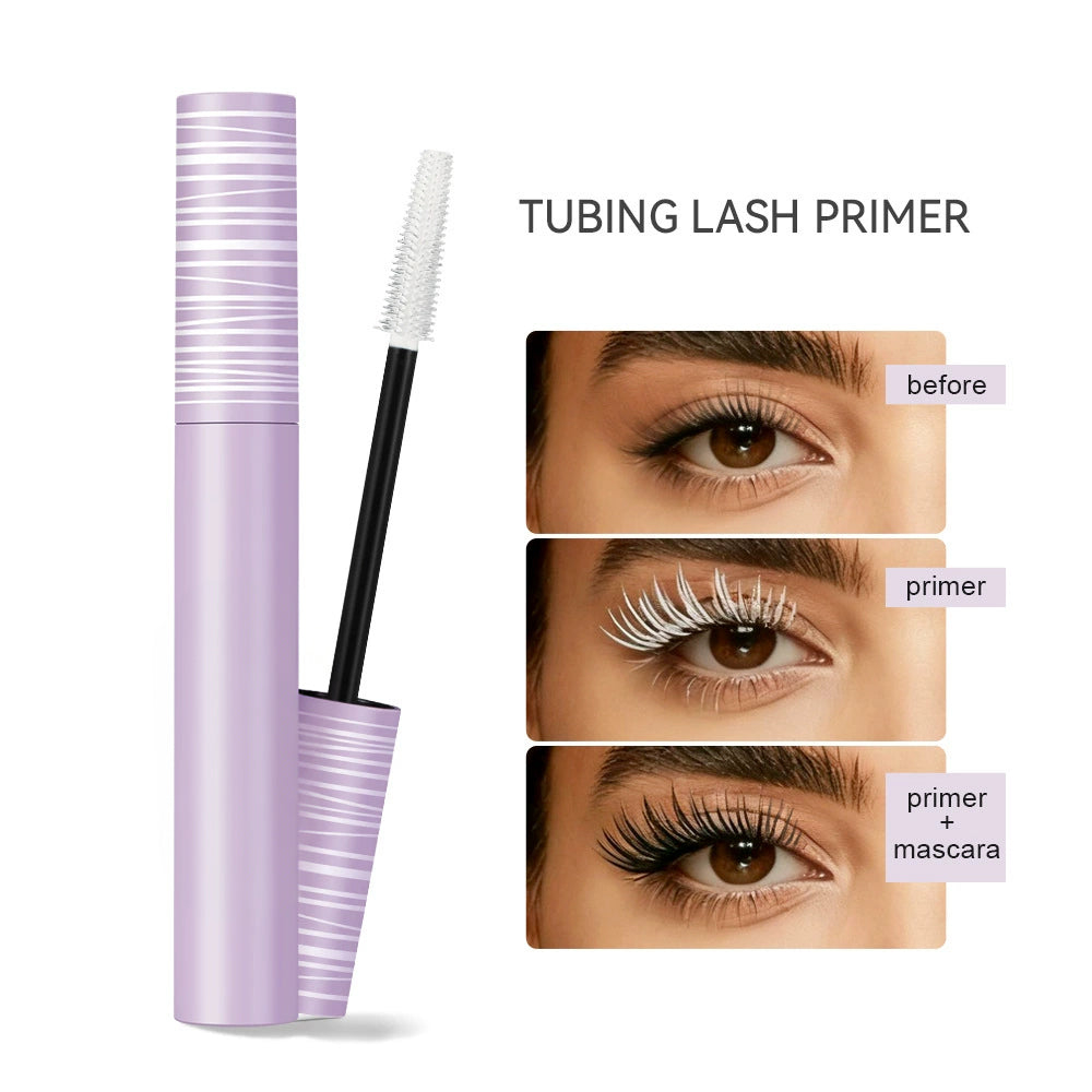 Tubing Lash Primer, Eyelash Primer for Volume & Length, White Lash Base Mascara Primer, Smudge Resistant Lash Enhancer for Fuller Looking Lashes