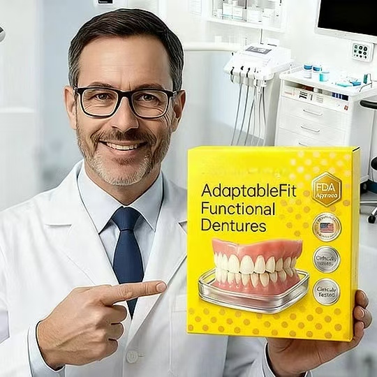 Adaptable Fit Denture Kit – Functional Denture Set with Denture Cleaner, Comfortable Fit, Daily Denture Care Solution