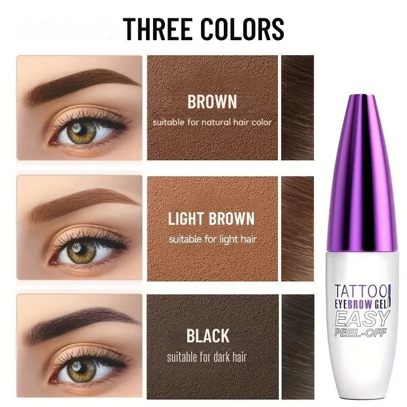 Peel Off Tattoo Eyebrow Gel, Long Lasting Waterproof Brow Makeup