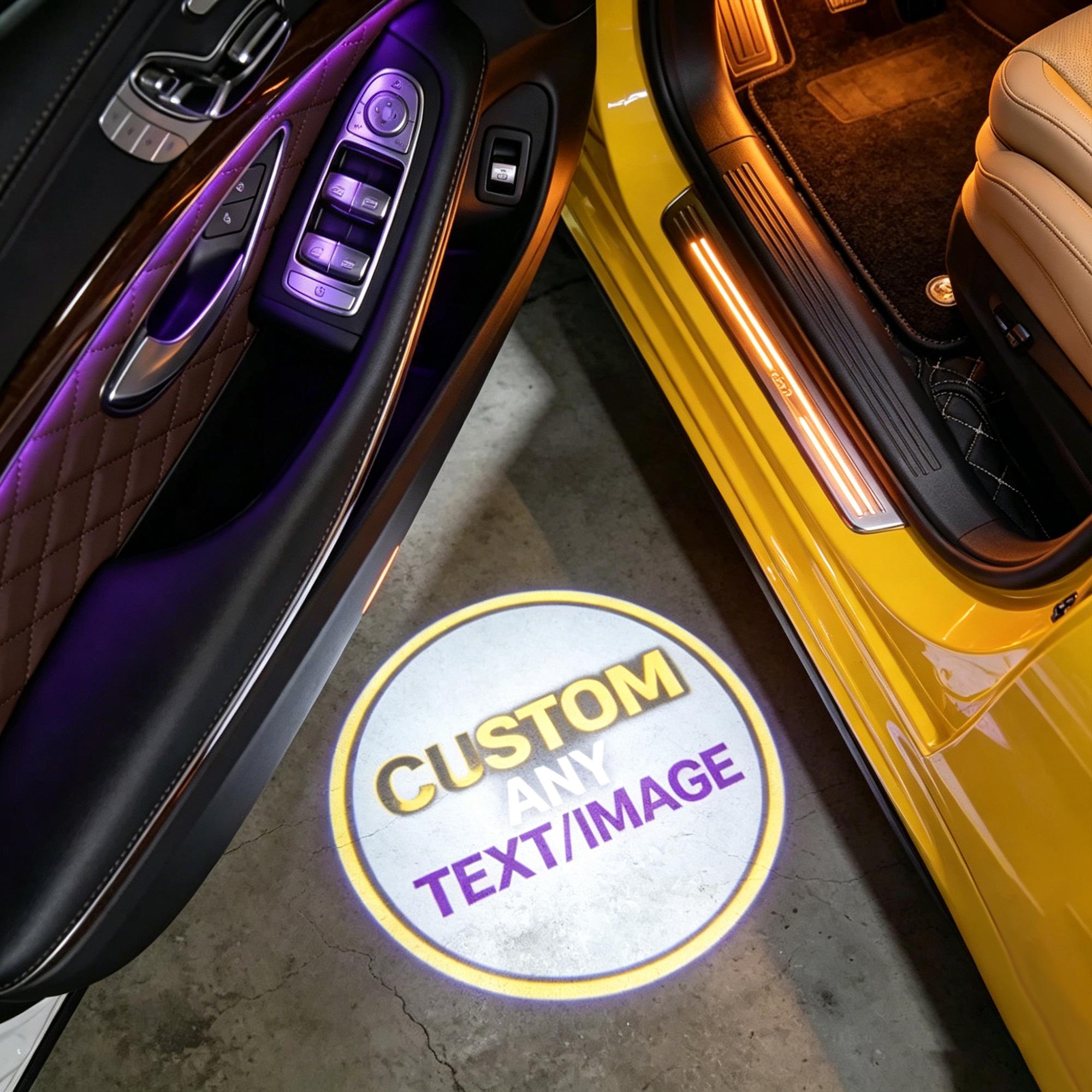Custom Car Door Projector Lights – Personalized Logo, Photo & Text Welcome Lights