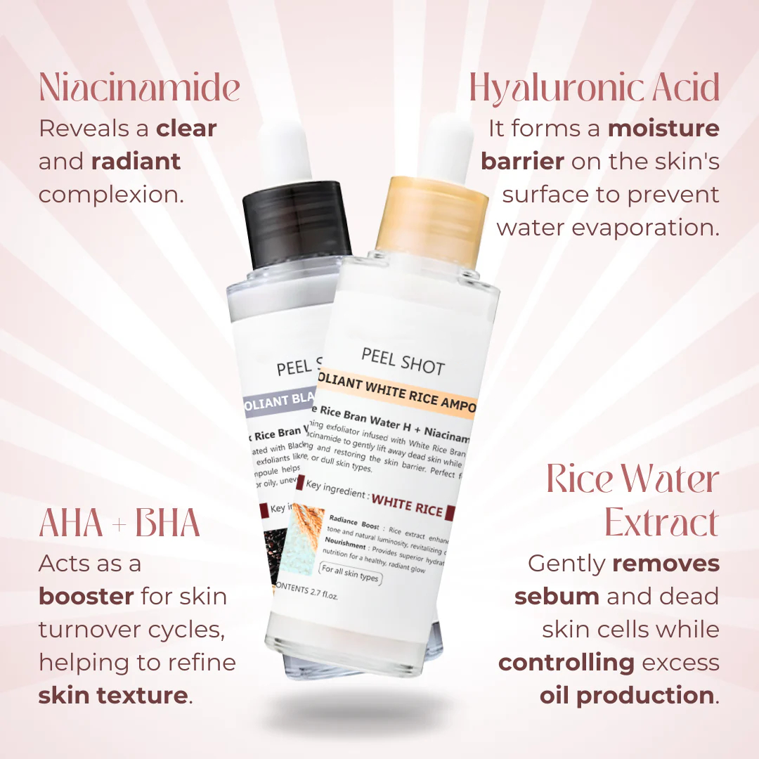 White & Black Rice Niacinamide Brightening Exfoliating Serum