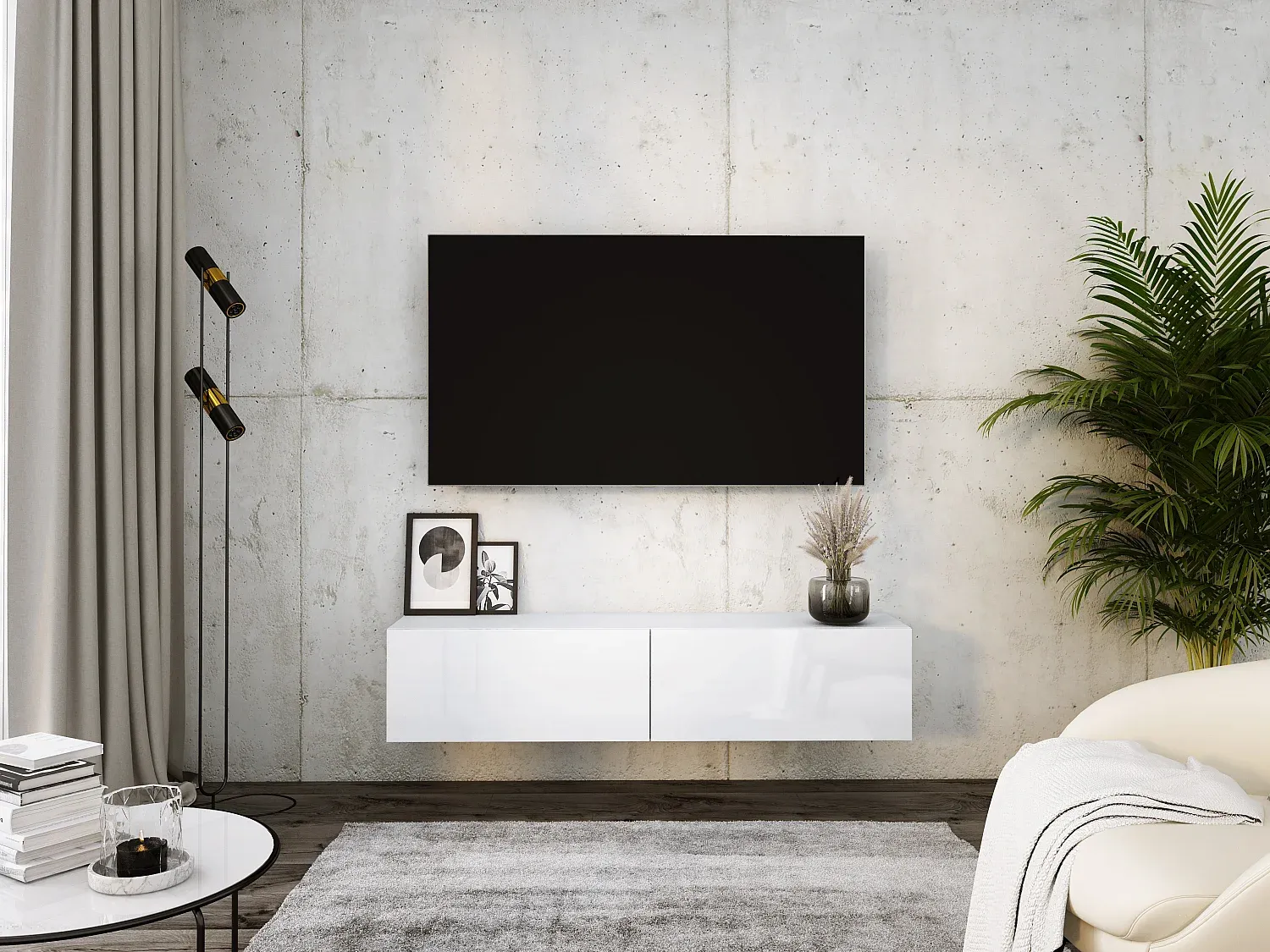 Wohnzimmer und Flur,Wohnzimmermöbel,TV-Hängeschrank-HOMELORAE