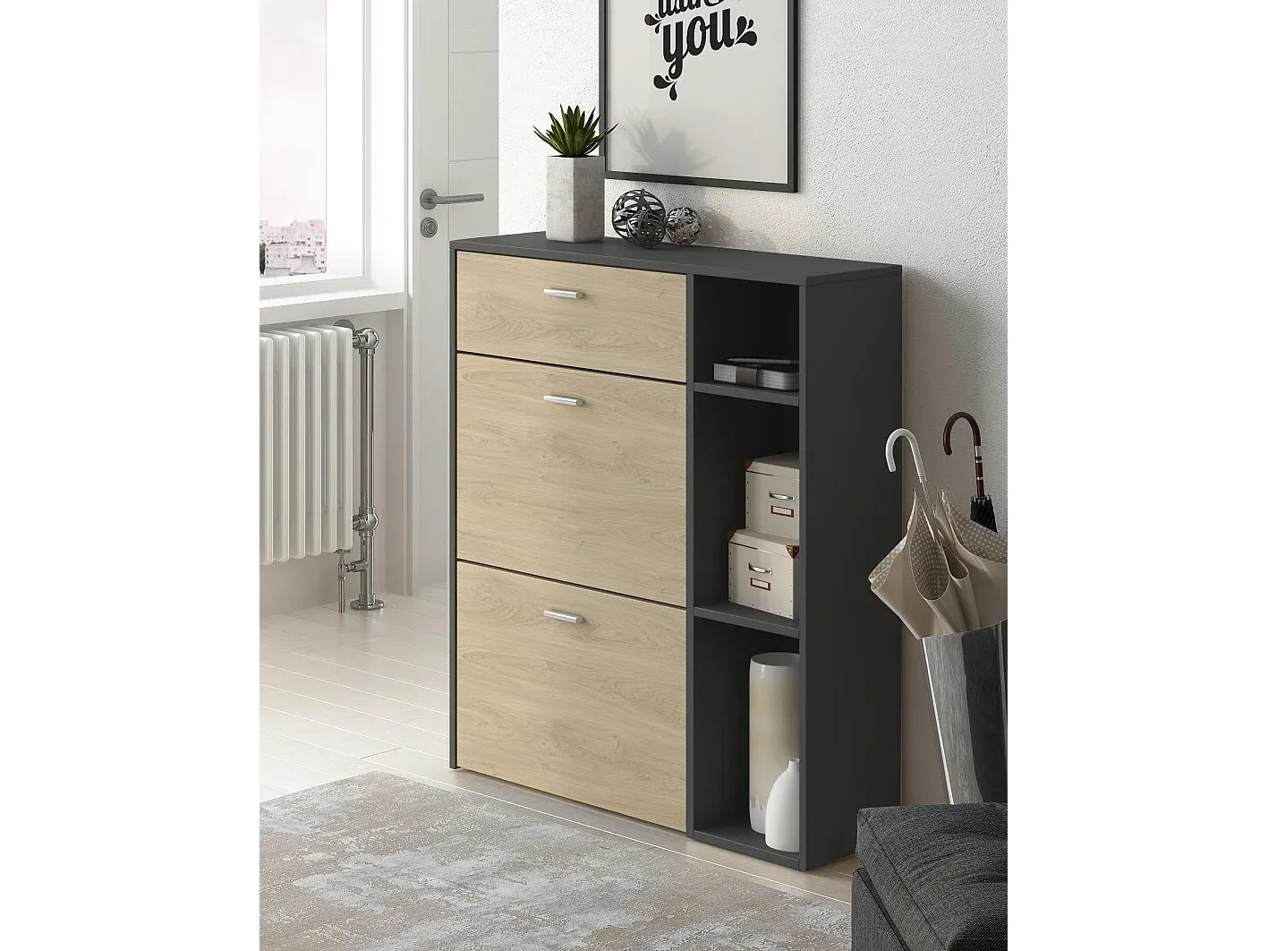 Wohnzimmer und Flur,Bereich Flurmöbel und Ordnungshelfer,Schuhschrank-HOMELORAE