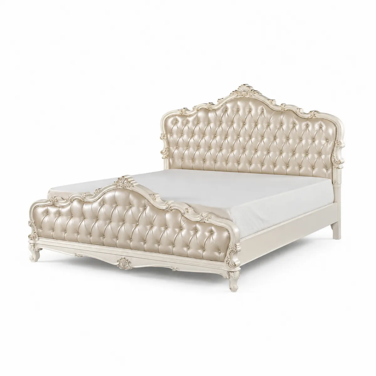 Cama de Madera de Haya con Tapizado en Poliéster 200x160 cm