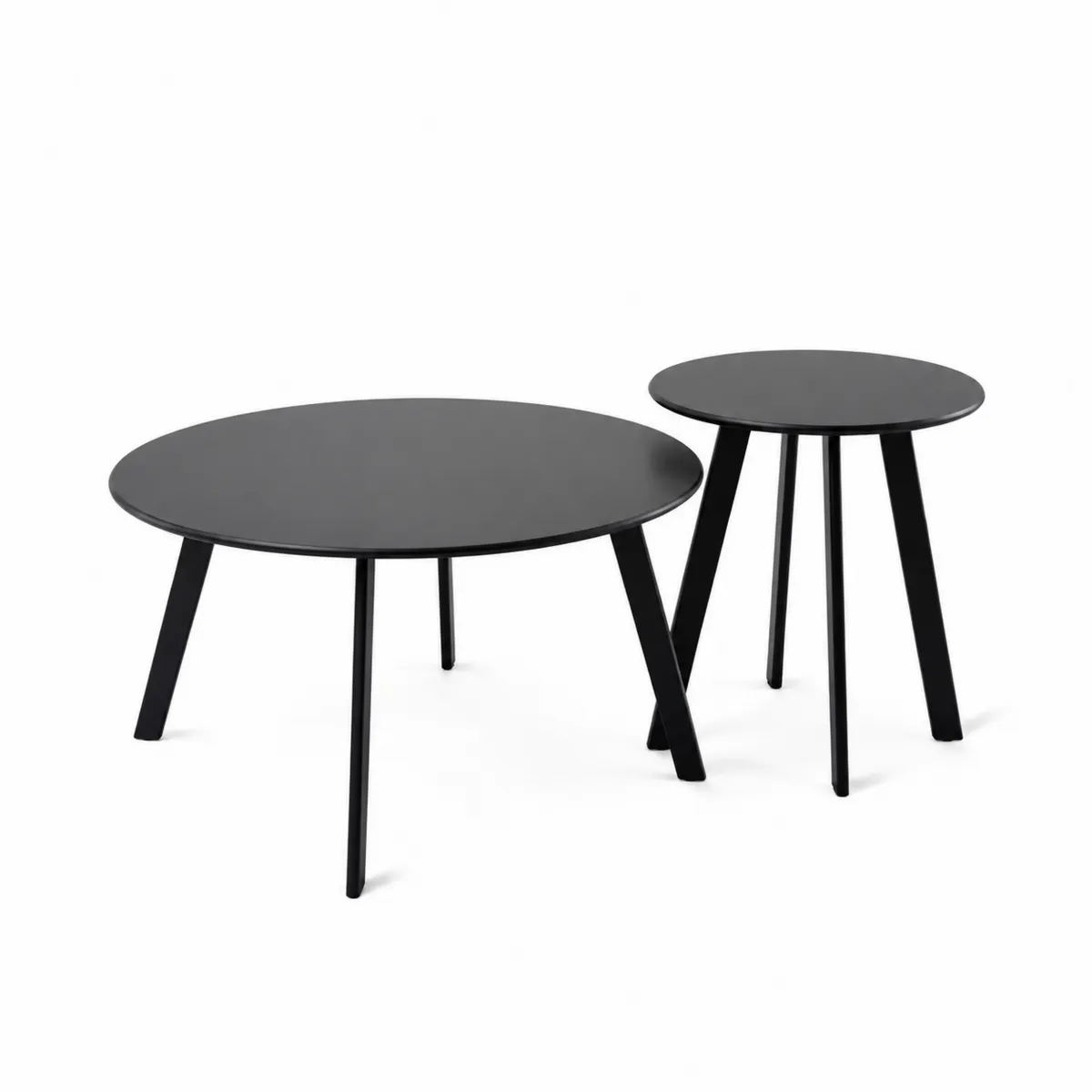 Conjunto de Mesas Nido Redondas de Metal Negro