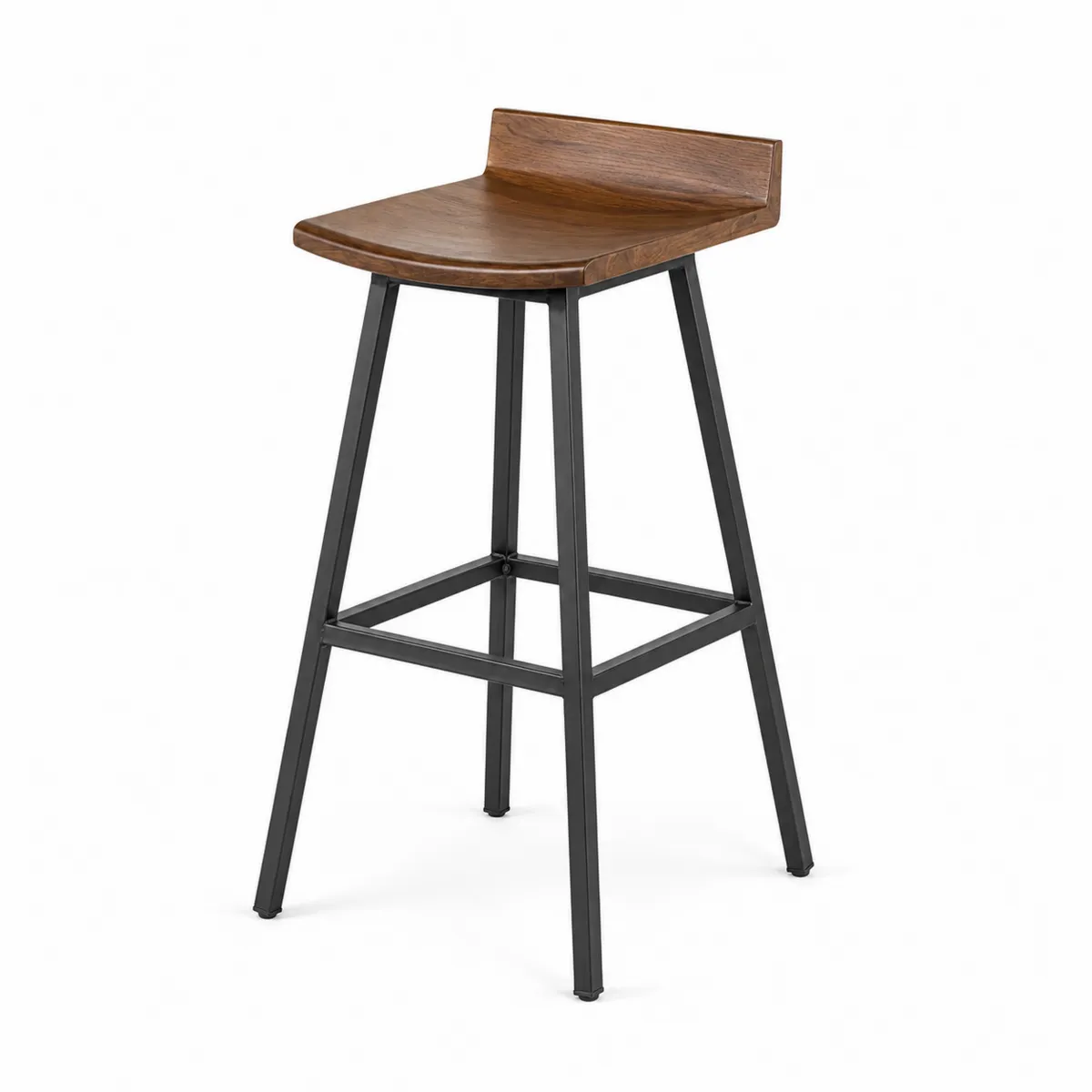 Taburete alto de madera y metal 75 cm