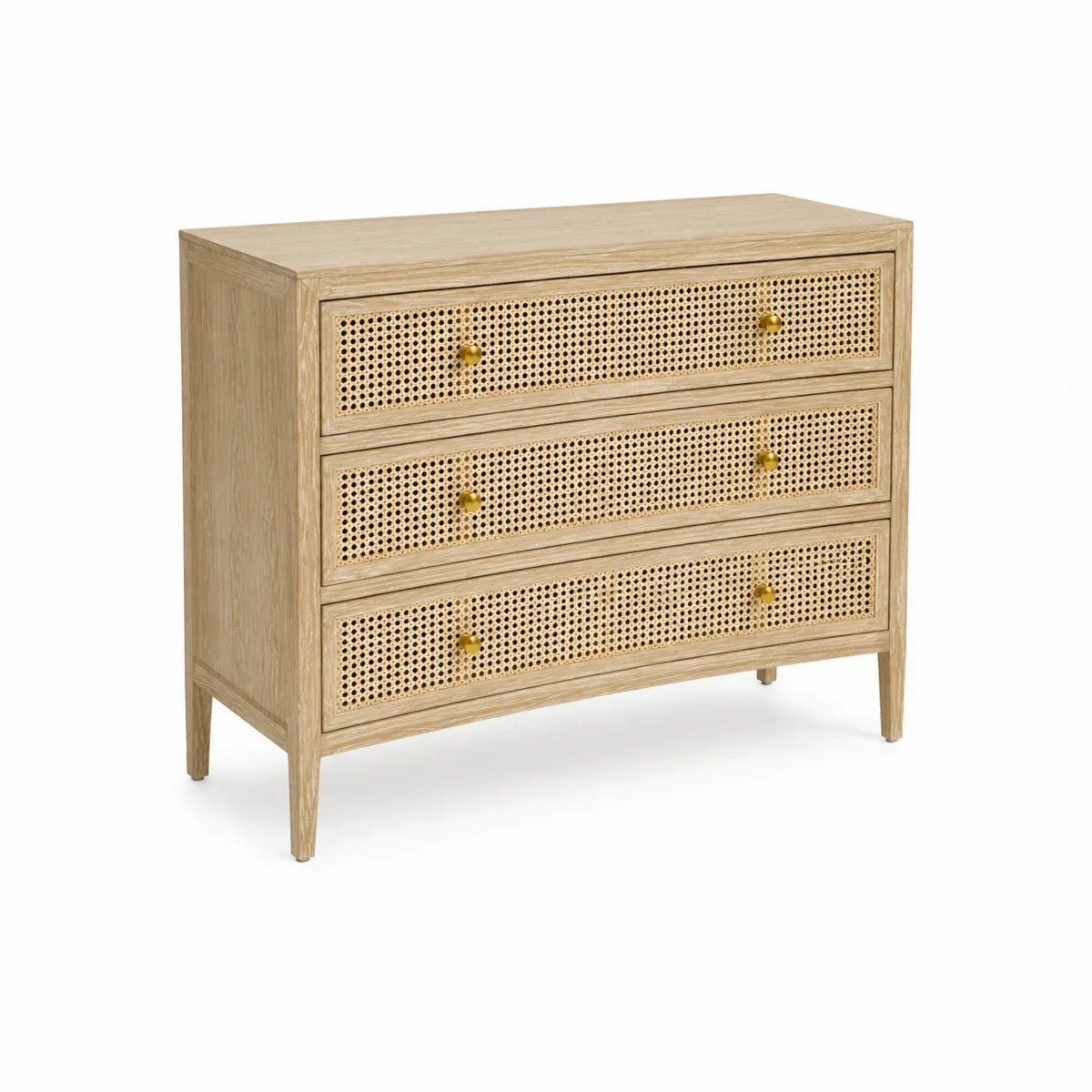 Cajonera de Madera de Roble y Ratán