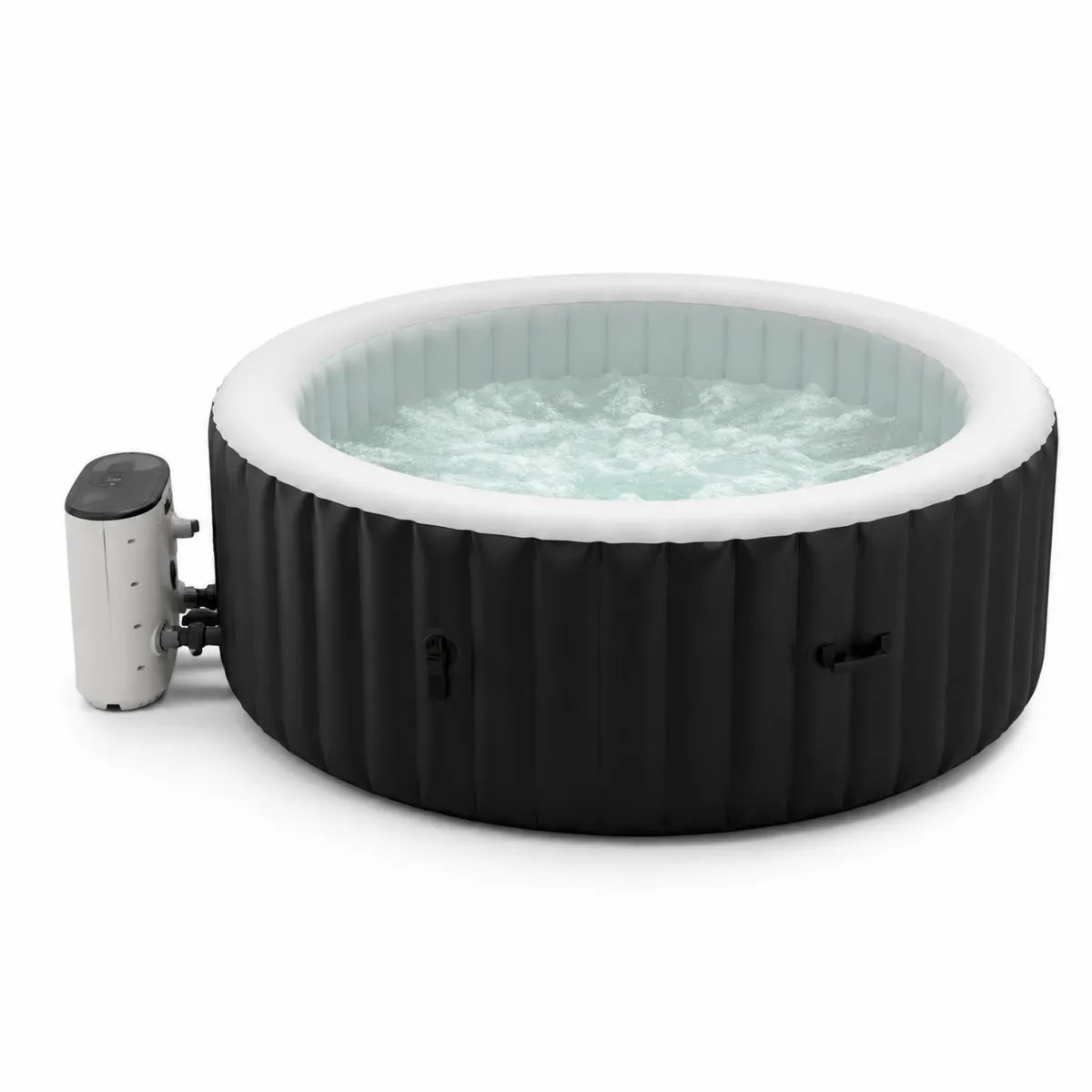 Jacuzzi inflable redondo de PVC 180x65 cm Negro