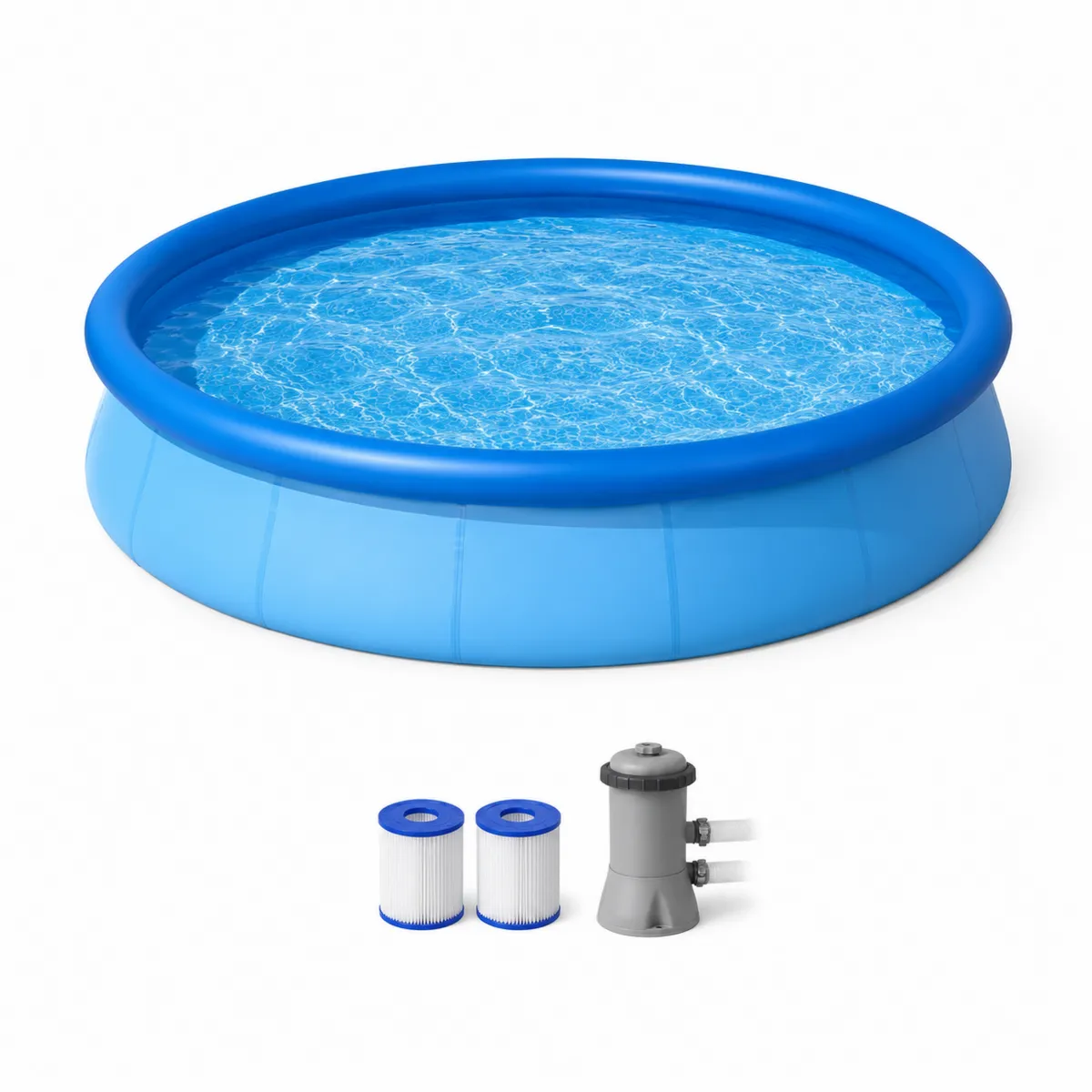 Piscina Redonda de PVC Azul con Filtro de Cartucho y Bomba 305 cm