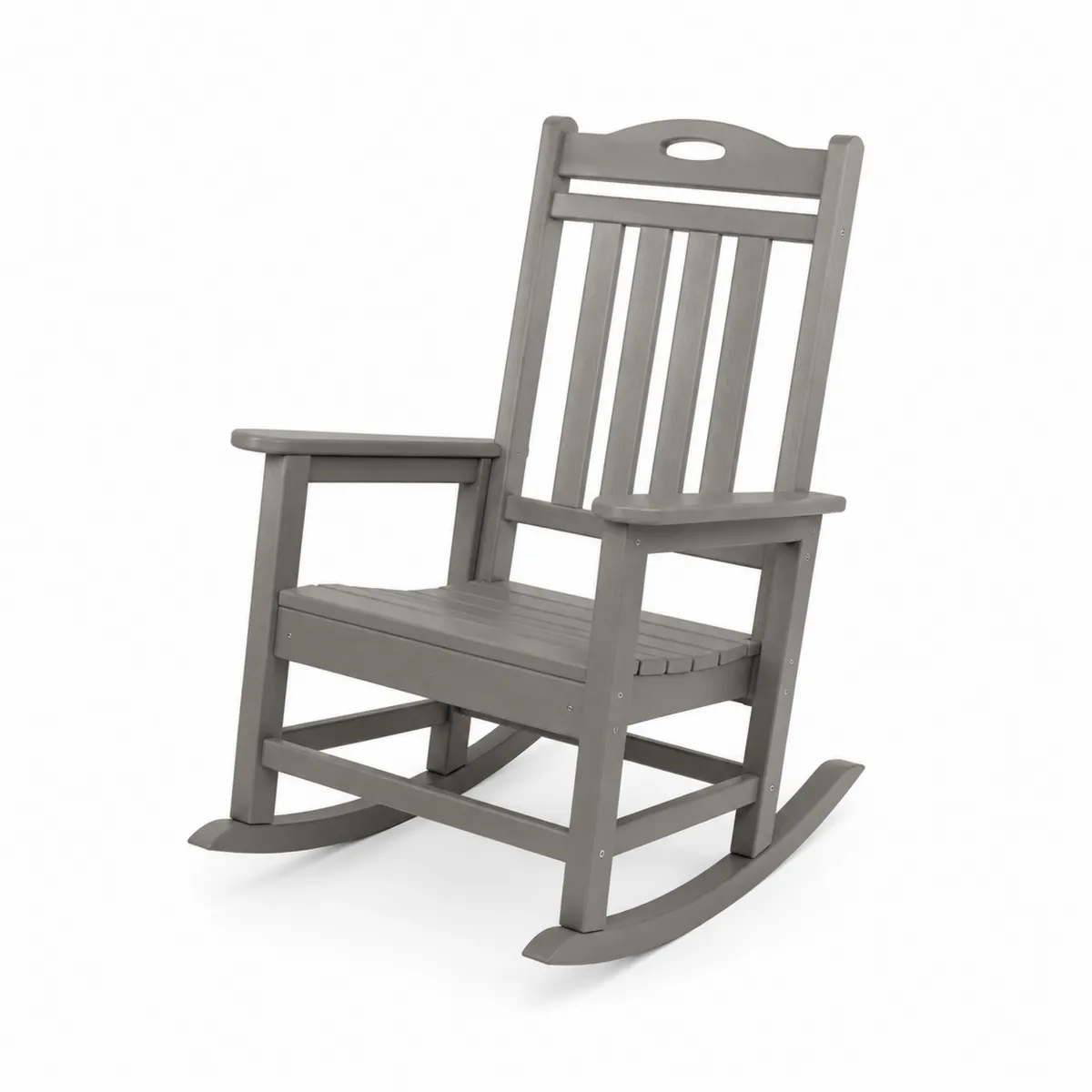 Silla mecedora de madera de alta densidad gris