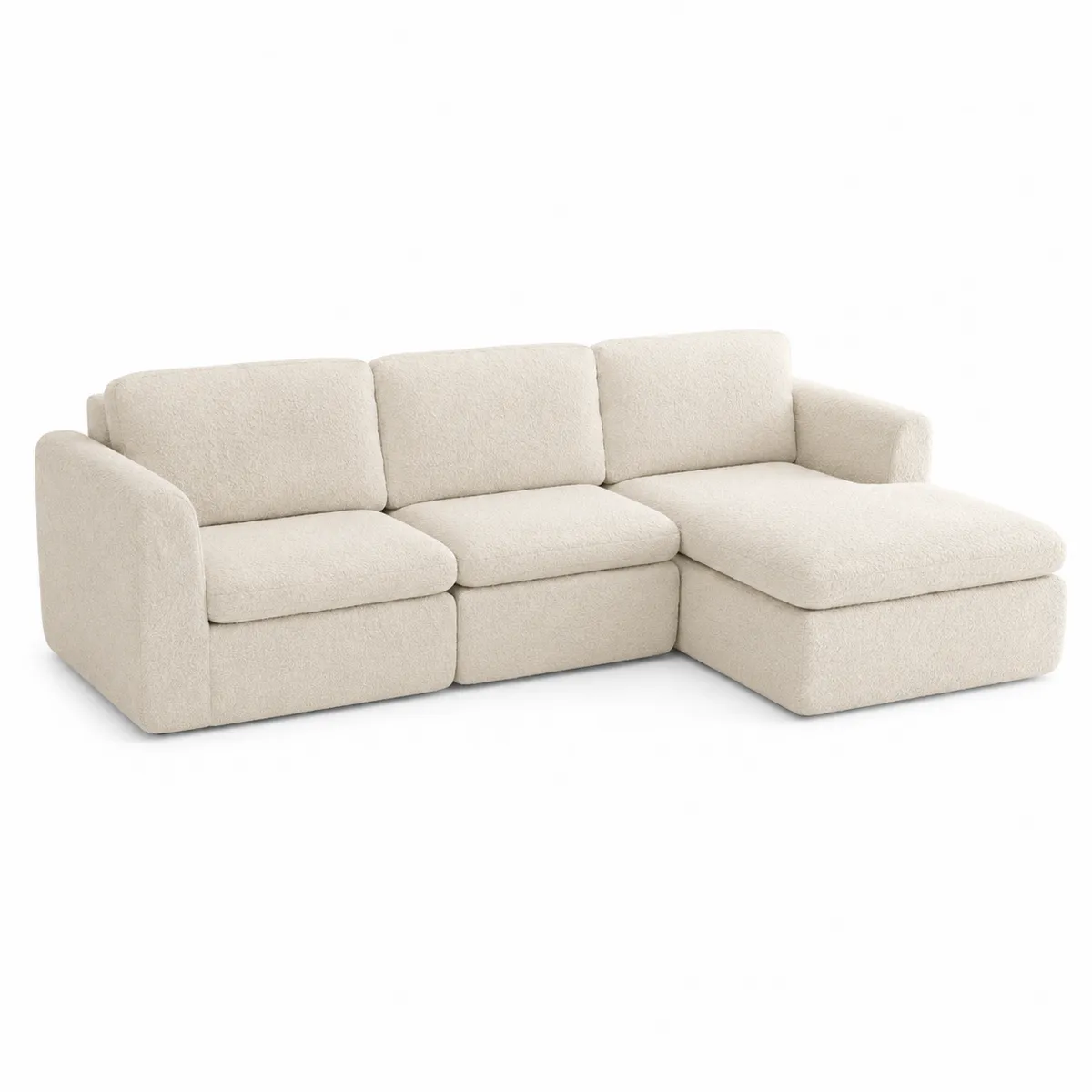 Sofá modular esquinero de tela en Beige