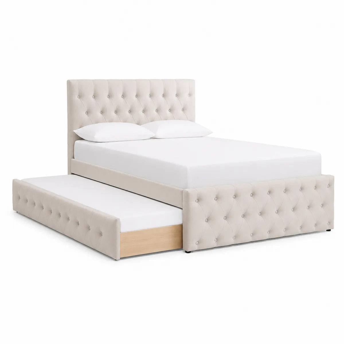 Cama tapizada de tela con cama nido 200x160 cm