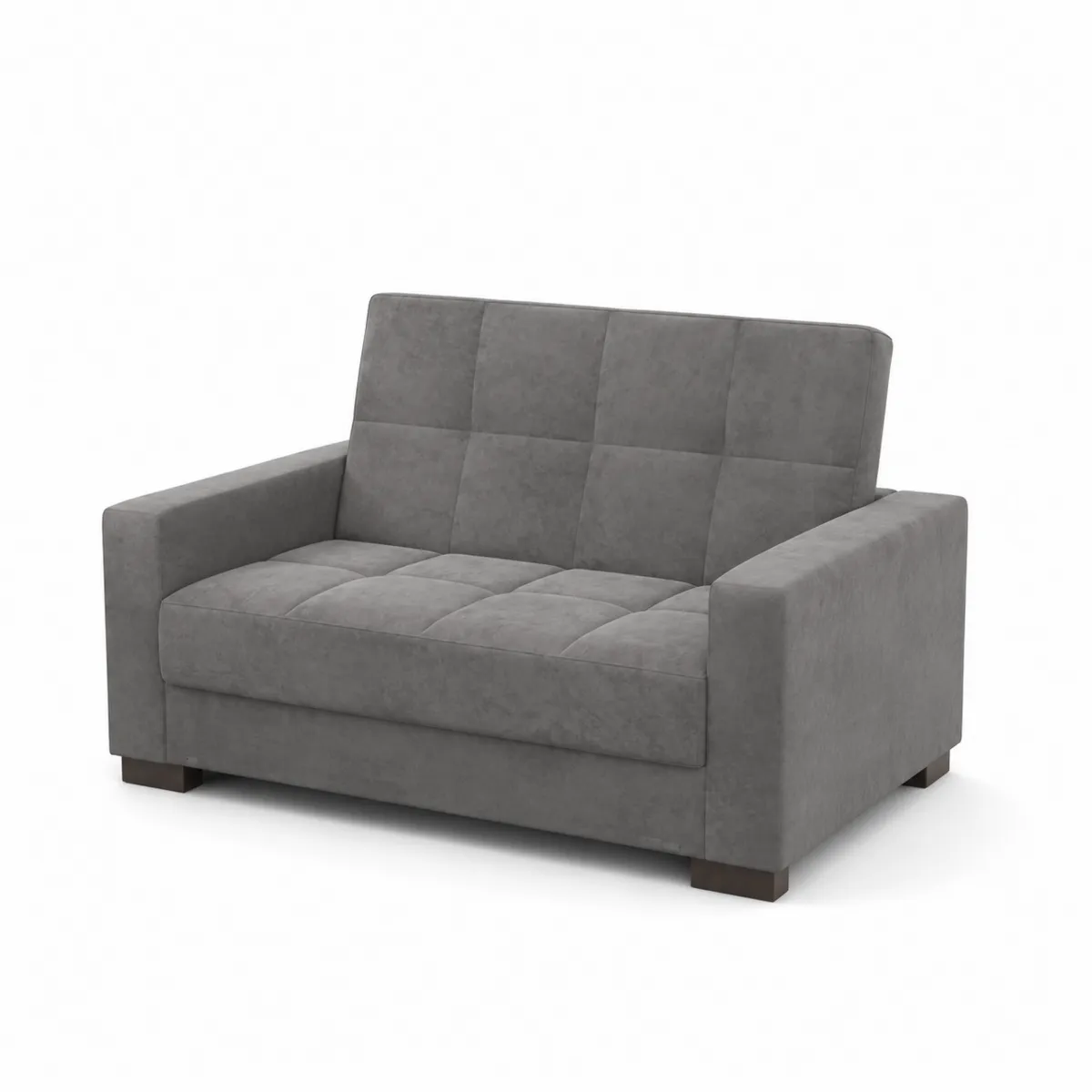 Sofá Loveseat de Dos Plazas Gris Tela de Poliéster