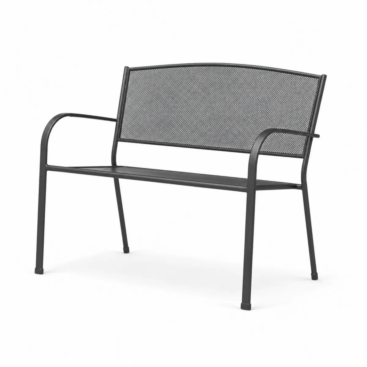 Banco de acero para exteriores negro 120x60x85 cm