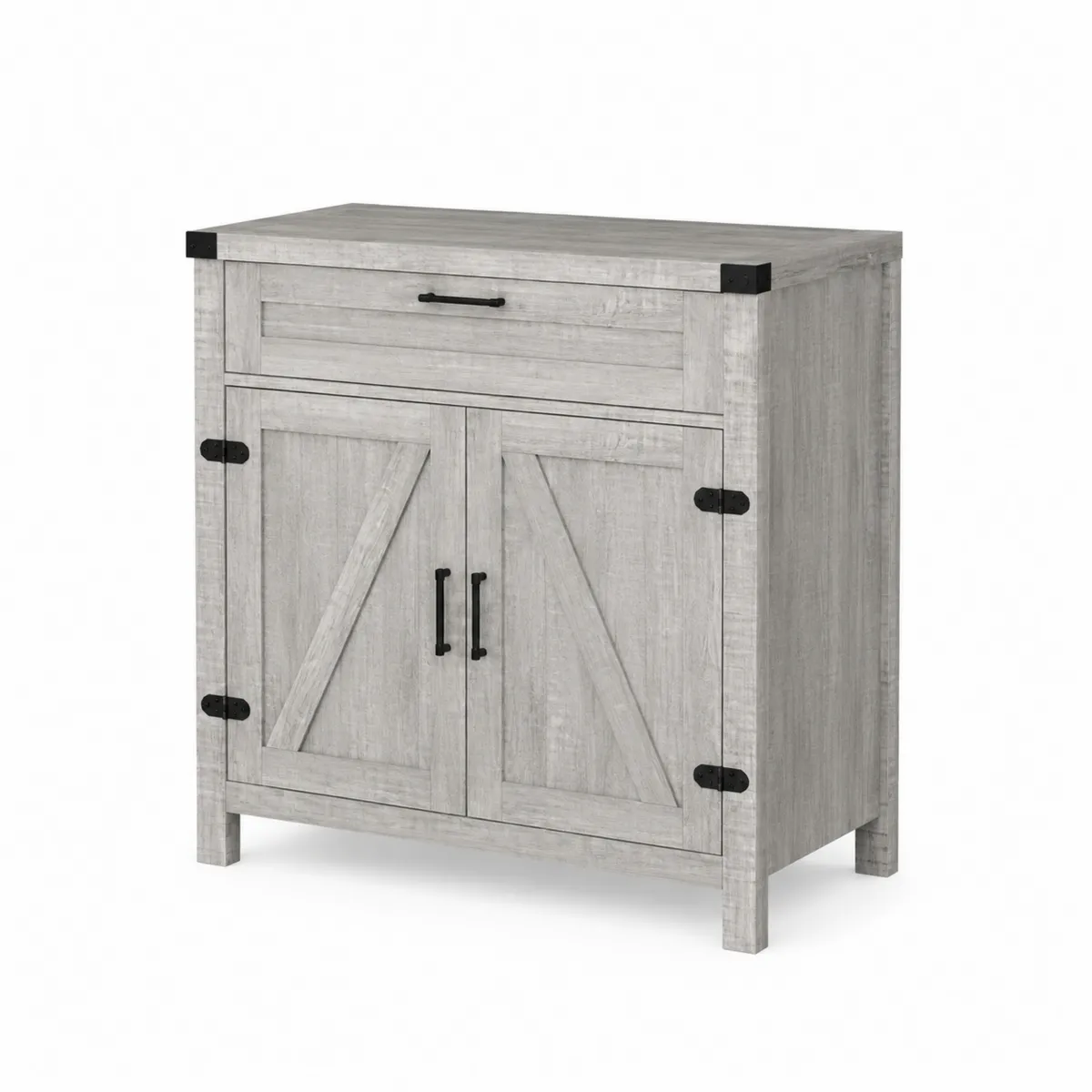 Aparador de madera con 2 puertas y 1 cajón en Gris
