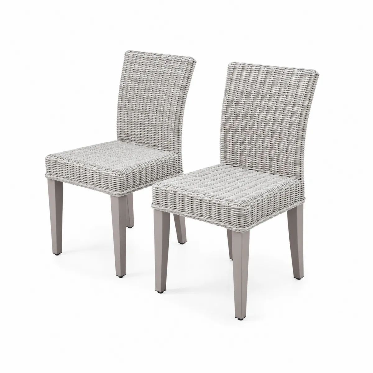 Set de 2 sillas de ratán y aluminio gris