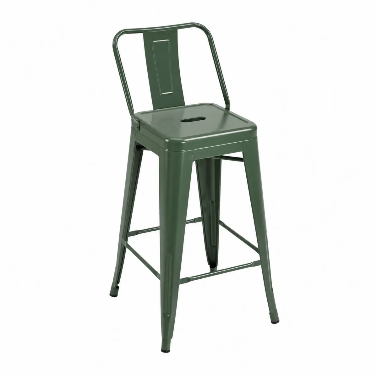 Taburete alto de metal verde 76 cm