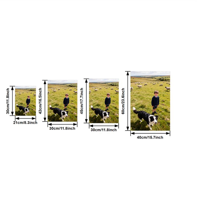 2D Flat, Photo Upload Personalized Wall Art - Upload Your Own Pictures Suitable for Home Decor, Wedding Gifts, Housewarming, Upload Photos for Canvas Prints, Modern Vertical for Living Room, Bedroom, Office Decoration, 2D Flat