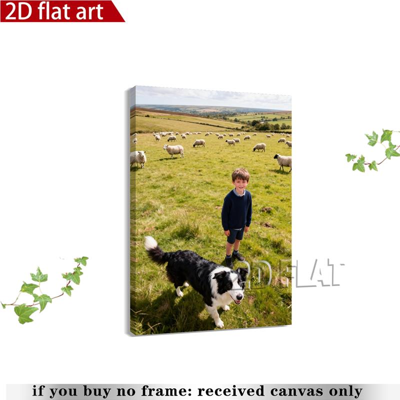 2D Flat, Photo Upload Personalized Wall Art - Upload Your Own Pictures Suitable for Home Decor, Wedding Gifts, Housewarming, Upload Photos for Canvas Prints, Modern Vertical for Living Room, Bedroom, Office Decoration, 2D Flat