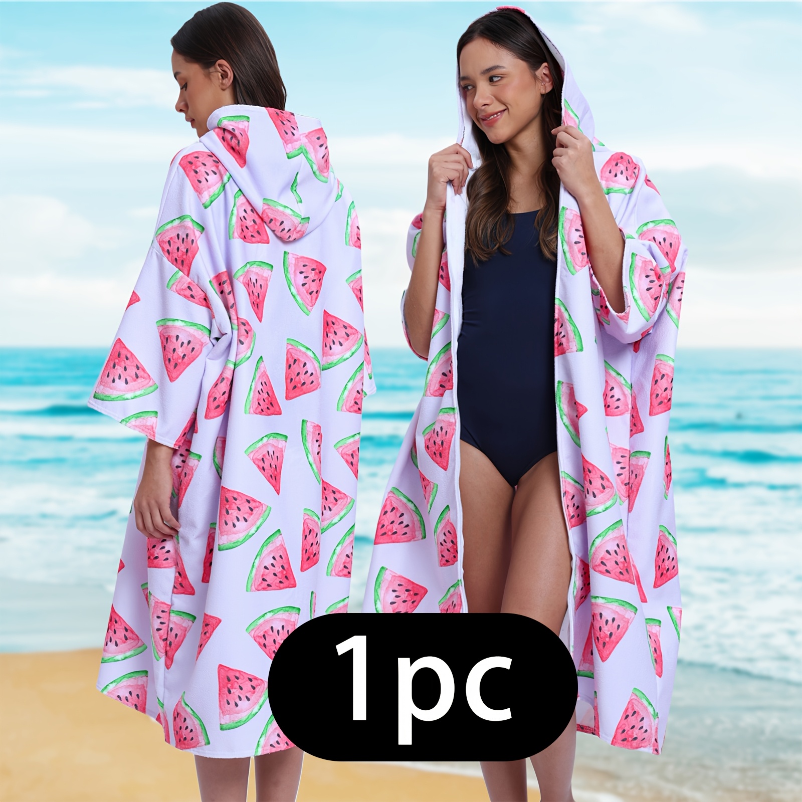 Hooded Beach Surfing Towel| Absorbent, Quick-Drying, Polyester Microfiber Bathrobe for Men & Women, Ideal for Beach, Camping, Travel, and Outdoor Activities