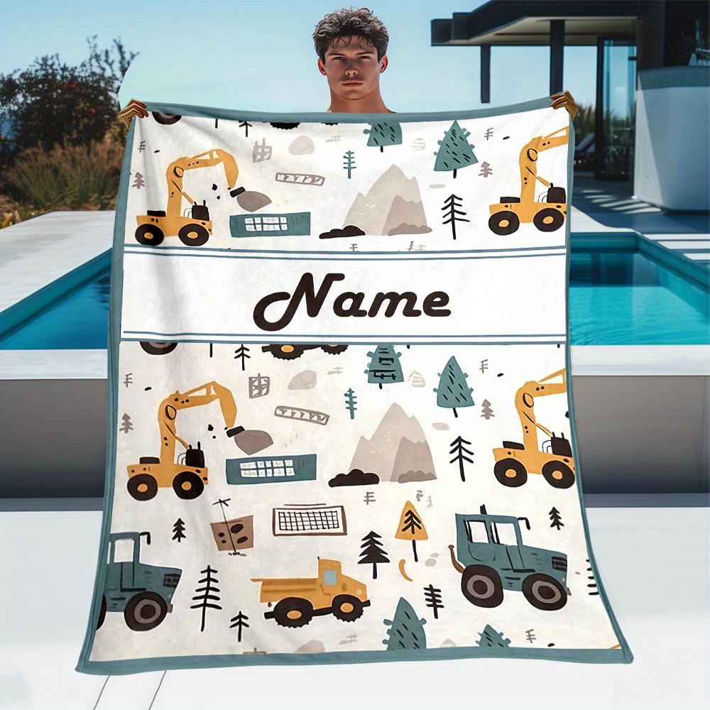 1pc Camping Items Custom Name Blanket-Lightweight Home Furnishings Bedding Blanket Suitable for Sofas Beds Travel Camping Living Rooms Offices Sofas Chairs and Beds-Soft and Warm Fabric Digital Printed Blanket