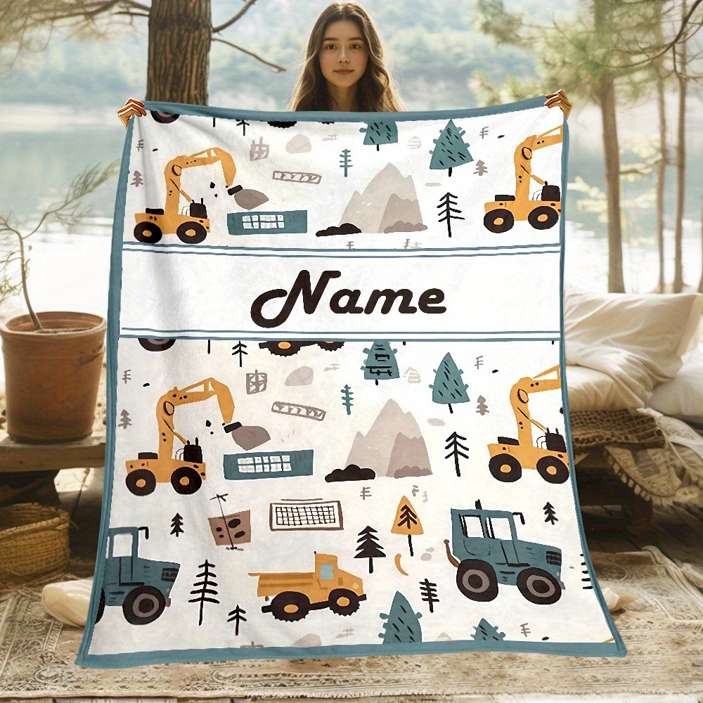 1pc Camping Items Custom Name Blanket-Lightweight Home Furnishings Bedding Blanket Suitable for Sofas Beds Travel Camping Living Rooms Offices Sofas Chairs and Beds-Soft and Warm Fabric Digital Printed Blanket