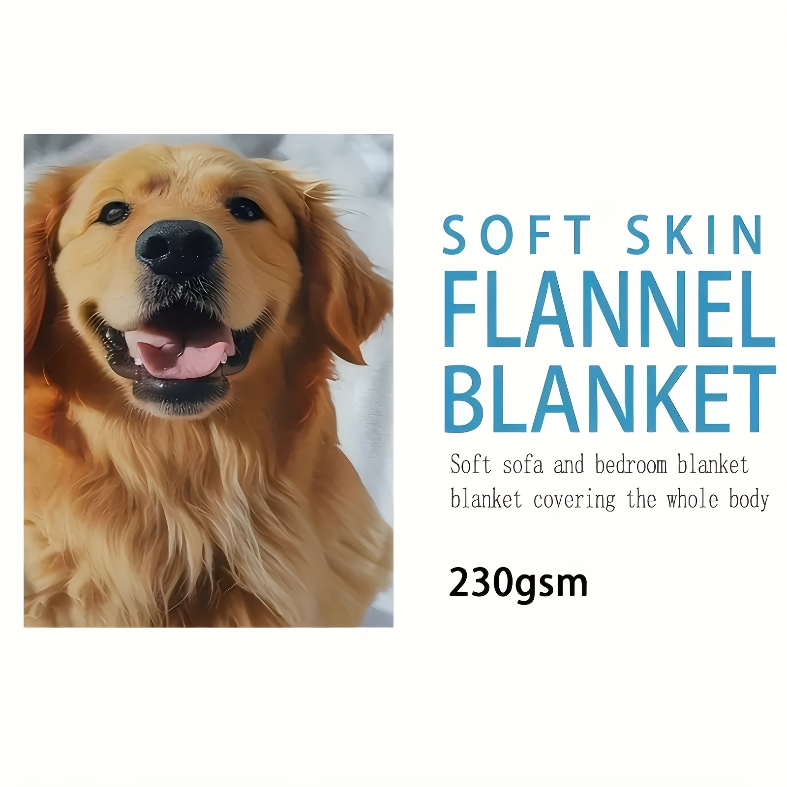 A Dog Photo Throw Blanket- Personalized Pet Portrait Bed Blanket, Machine Washable, Polyester, Tear-Resistant, Suitable for Outdoors, Beach, Car, Living Room, Office, And Pets- Perfect Gift for Dog Lovers, Anniversary, Birthday - GANMIA