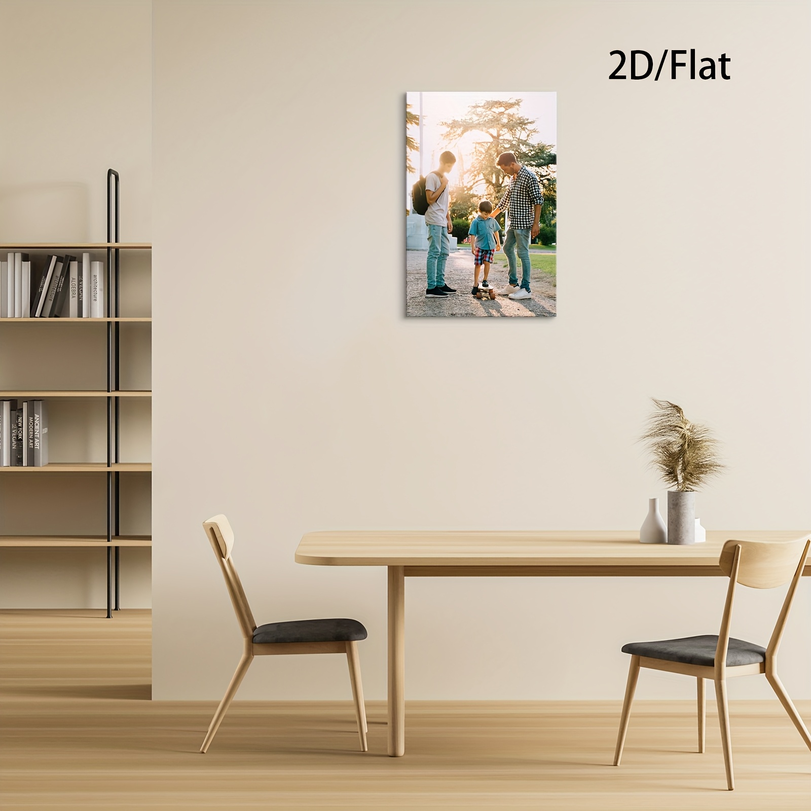 2D plane, 2D plane, 1 piece wooden frame poster, personalized photo wall art, family happiness, perfect gift for family birthdays and anniversaries, home decoration, wall art, wall decoration